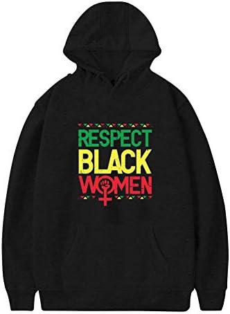 Pasilin Men's Respect Black Women Hooded Sweatshirt Hoodie Pocket Sport Clothing