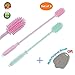 Silicone Bottle Cleaning Brush, 2 Pack Water Bottle Brush with Long Handle, Kitchen Cleaning Brush for Cleaning Baby Bottles, Hydroflasks, Vase and Narrow Neck Bottles …