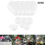 Haawooky 25 Sets Clear Fillable Ornaments Ball in 5 Different Size,DIY Plastic Acrylic Fillable Ball for Party Decor