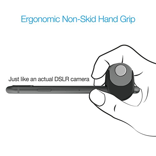 ShutterGrip Ergonomic Secured Handgrip Shutter Remote Bluetooth Stable Shots Selfies for Smartphones iPhones Android - Black - Thumbnail 4