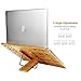 Laptop Stand wishacc Bamboo 5 Adjustable Angle Ventilated Stand – Ergonomic Riser Portable Computer Holder for MacBook Pro, Lenovo,All Notebooks,Padsthumb 1