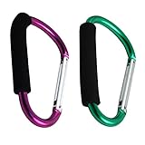 2 Jumbo Aluminum Carabiner Large D Ring Snap Hook Key Chain Cushion Grip 6 1/2
