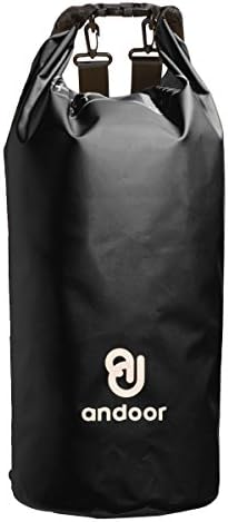 Andoor Waterproof Dry Bag 15L - Dry Sack With Shoulder Strap For Kayaking Camping Beach Boating Hiking and Fishing (Black)
