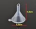 Easytle 6 Mini Clear Plastic Funnels (PP) for Lab bottle & Chemical liquid & Essential Oils Blends& Sand Art & Perfume Craft Spice - 32mm/6.4mm
