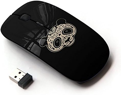 Planetar Colorful PrinTed Ultra-thin Wireless Optical 2.4Ghz Mouse - Black ( Sugar Floral Panda Bear )