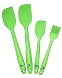Lotus Kitchenware Solid Silicone Spatula Set w/ BONUS Pastry Brush