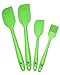 Lotus Kitchenware Solid Silicone Spatula Set w/ BONUS Pastry Brush