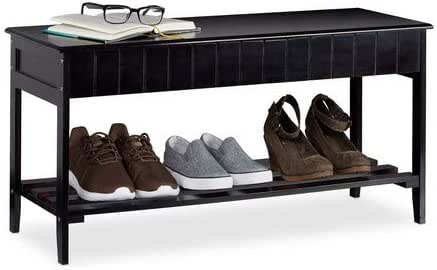 Relaxdays 45 x 90 x 33 Banco Zapatero con Compartimento de Almacenaje