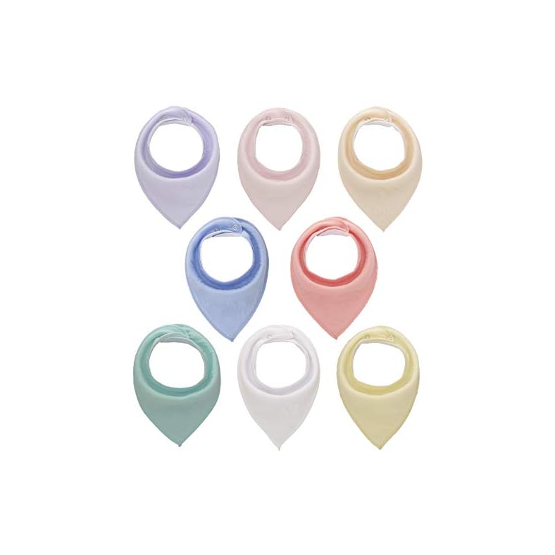 Maiwa Cotton Bandana Drool Bibs for Baby Girl Boys for Drooling and Teething for 8 Pack