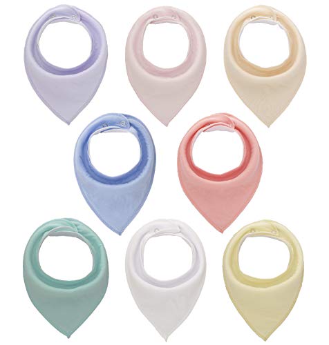 Maiwa Cotton Bandana Drool Bibs for Baby Girl Boys for Drooling and Teething for 8 Pack