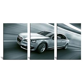 3 Panel Car Moving at High Speed x 3 Panels