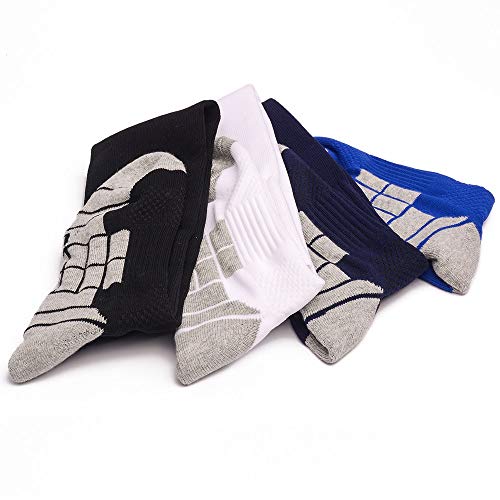 image for CWVLC Big Boys' Knee High Workout Training Rugby Socks, 5-pair White, 