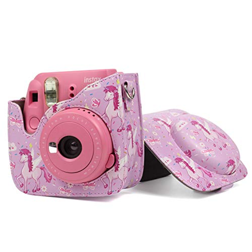 DKEnjoy Compatible Fuji Instax Mini 8/8+/9, PU Leather Camera Case Bag with Adjustable Strap for Fujifilm Instax Mini 8/8+/9 Instant Film Camera - Thumbnail 6