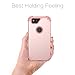 Lokass Case for Google Pixel 2 Three Layer Heavy Duty Hybrid Protection Shockproof Impact Defender Plastic Rubber Silicone Case Fit for Pixel 2, Rose Gold