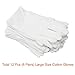 Paxcoo 6 Pairs White Cotton Gloves for Cosmetic Moisturizing Coin Jewelry Inspection Hand Spa – Large Size