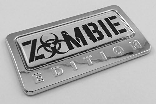 Zombie Edition Chrome Emblem with Domed Decal Car Auto Motorcycle Bike Badge
