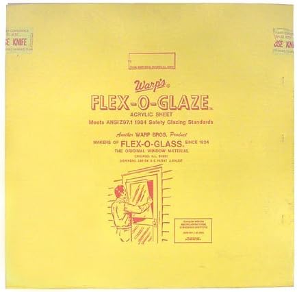 Warp Bros 80G-2830 Flex-O-Glaze Acrylic Safety Glaze, 28-Inch by 30-Inch