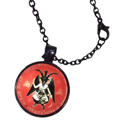 Latin Hail Satan Occult Baphomet Poster Pendant Necklace - Kitteh City