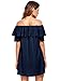 Milumia Women's Off Shoulder Ruffles Shift Loose Summer Vacation Mini Dress Navy Large