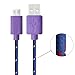Boxeroo Pack of 3 Colorful Extra long(6 feet/2 meter) Sturdy Fabric Nylon Braided Micro USB Charging Cord Data Sync Cable for Samsung Galaxy Note, Samsung Galaxy S3/S4, Google Nexus 7, Google Nexus 10, Google Nexus 4 (Pink/Purple/Blue)