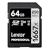 Lexar Professional 1667x Carte SD 64 Go, Carte Memoire SDXC UHS-II, Jusqu’à 250 Mo/s en lecture, pour photographe…