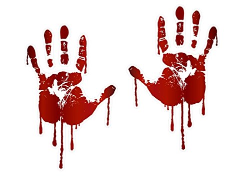 Die Zombie Die Prop - Life Size Bloody Hand Print Decals