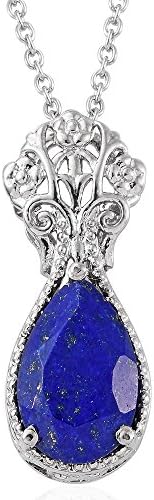 Shop LC Lapis Lazuli Stainless Steel Fashion Pendant Necklace With Chain 20"