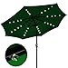 9' Outdoor Patio Aluminium Umbrella 32 Solar Powered LED Crank Tilt UV30+ 180g Cover Top Beach Deck (Green) by Yescom