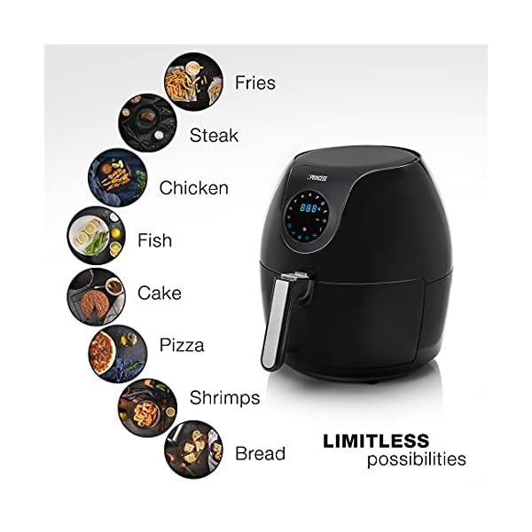 Princess Digital Air Fryer Family, 5.2 Litre, 1700 W, 7 Presets, Baking Tin Included, Rapid Hot Air Circulation System…