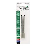Schmidt P8120 Short Capless Rollerball Refill Broad Point 1.0mm, Black, 2 Pack Blister (SC58133)