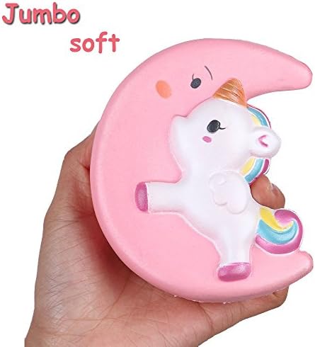 Kawaii Squishies Moon Unicorn Jumbo Squishies Slow Rising Cream Scented Squishies Soft&amp;Colorful Animal Squishies Toys for Children Adults Stress Reliever Anxiety Squishies Animals Toys