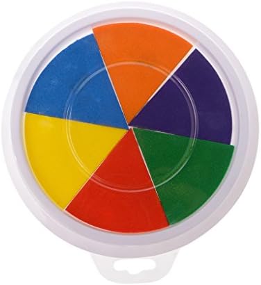 Logres 1pcs 6 Colors Ink Pad Stamp DIY Finger Painting Craft Cardmaking Large Round for Kids (#002)