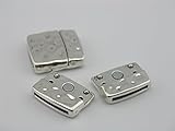 3 sets 20.0x2.0mm Antique Silver Dotted Strong Magnetic Clasp For Leather Cord