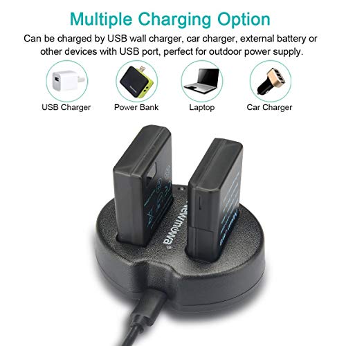 Newmowa Dual USB Charger for Nikon EN-EL14, EN-EL14a and Nikon P7000, P7100, P7700, P7800, D3100, D3200, D3300, D5100, D5200, D5300, Df