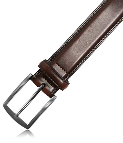 Genuine Leather Dress Belts For Men - Mens Belt For Suits, Jeans, Uniform Brown Belt - Designed in the USA