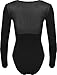 WearAll Women's Plain Mesh Long Sleeve Bodysuit