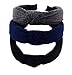 STHUAHE Pack of 3 Women Wide Stripes Cloth Cross Knot Hair Hoop Hairband Headband Hair Accessories (black Darkgrey Deepblue)