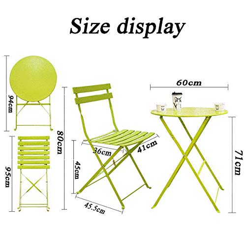 Zhyaj Gartenmöbel Terrassengarnituren/Zusammenklappbarer Tisch Und Stühle, 3 Stück Kleine Wetterfeste wasserdichte… – Bild 8