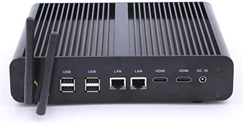 Baieyu® Fanless mini desktop computer, 5th Generation Intel Core i3-5005U Processors.8GB RAM 256GB SSD,2*LAN,2*HDMI,1*SD CARD,4*USB 3.0,4*USB 2.0,Windows 10 Pro/Linux