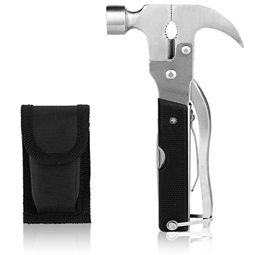 Multifunction Hammer Tool 14 in 1 Portable Stainless Steel Tool,Hammer,Bottle Opener,Knife for Camping Hunting,Fishing or Emergency Preparation(Black) - Thumbnail 5
