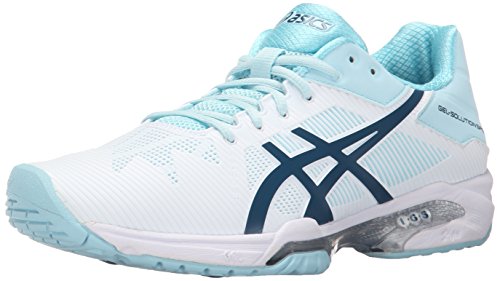 ASICS Women's Gel-Solution Speed 3 Tennis Shoe, White/Blue Steel/Crystal Blue, 8.5 M US