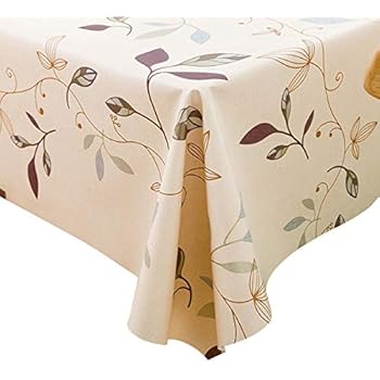 LEEVAN Heavy Weight Vinyl Rectangle Table Cover Wipe Clean PVC Tablecloth Oil-Proof/Waterproof Stain-Resistant- 54 x 54 Inch (Autumn Leaves)