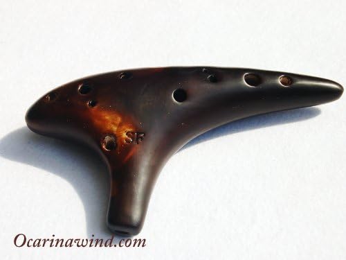 12 Hole sweet potato Ocarina Smoulder Pottery - Soprano F