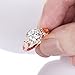 GULICX Jewelry Rose-Gold Base CZ Round White StoneWomen Gorgeous Ring Size 9