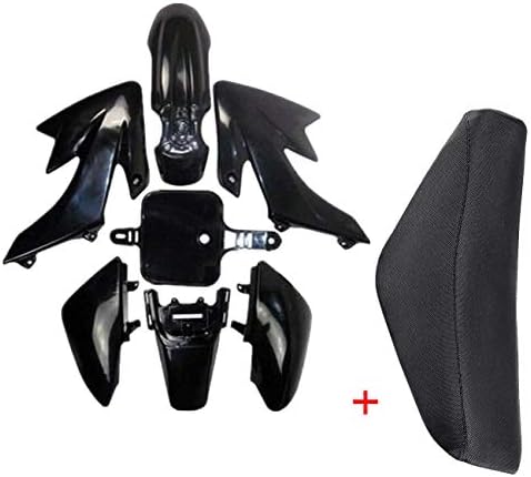 JCMOTO Plastic Body Fairing Kit and Tall Seat For CRF XR CRF50 XR50 50s 50cc 70cc 110cc 125cc Dirt Pit Bike (Black)