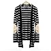 Sunward New Spring Drape Front Kimono Cardigan Coat Jacket Cover up Blouse Tops (L, Black stripe)