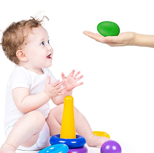 Bomach 12 Egg Shakers Music Percussion Instruments Set for Baby Maracas Hand Percussion Rhythm Toys - Thumbnail 6