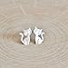 Adorable Sitting Cat Stud Earrings in Sterling Silver 925