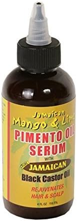 CleveAid Pimento Oil Serum For Hair With Jamaican Black Castor Oil Rejuvenates Hair & Scalp 4Oz