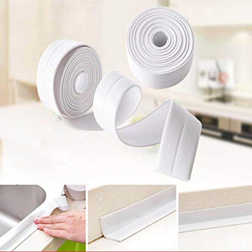 Bathtub Wall Caulk Strip PE Self Adhesive Waterproof Sealing Tape Strip Caulk Sealer Decorative Trim for Kitchen Bathroom Shower Toilet Wall Corner 38mm3.2m-(Coffee)